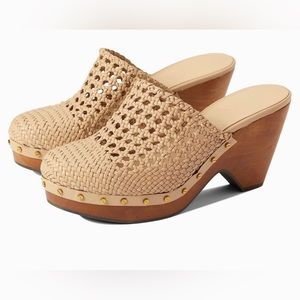 Veronica Beard Cream/Brown Clogs New Never Worn Size 9